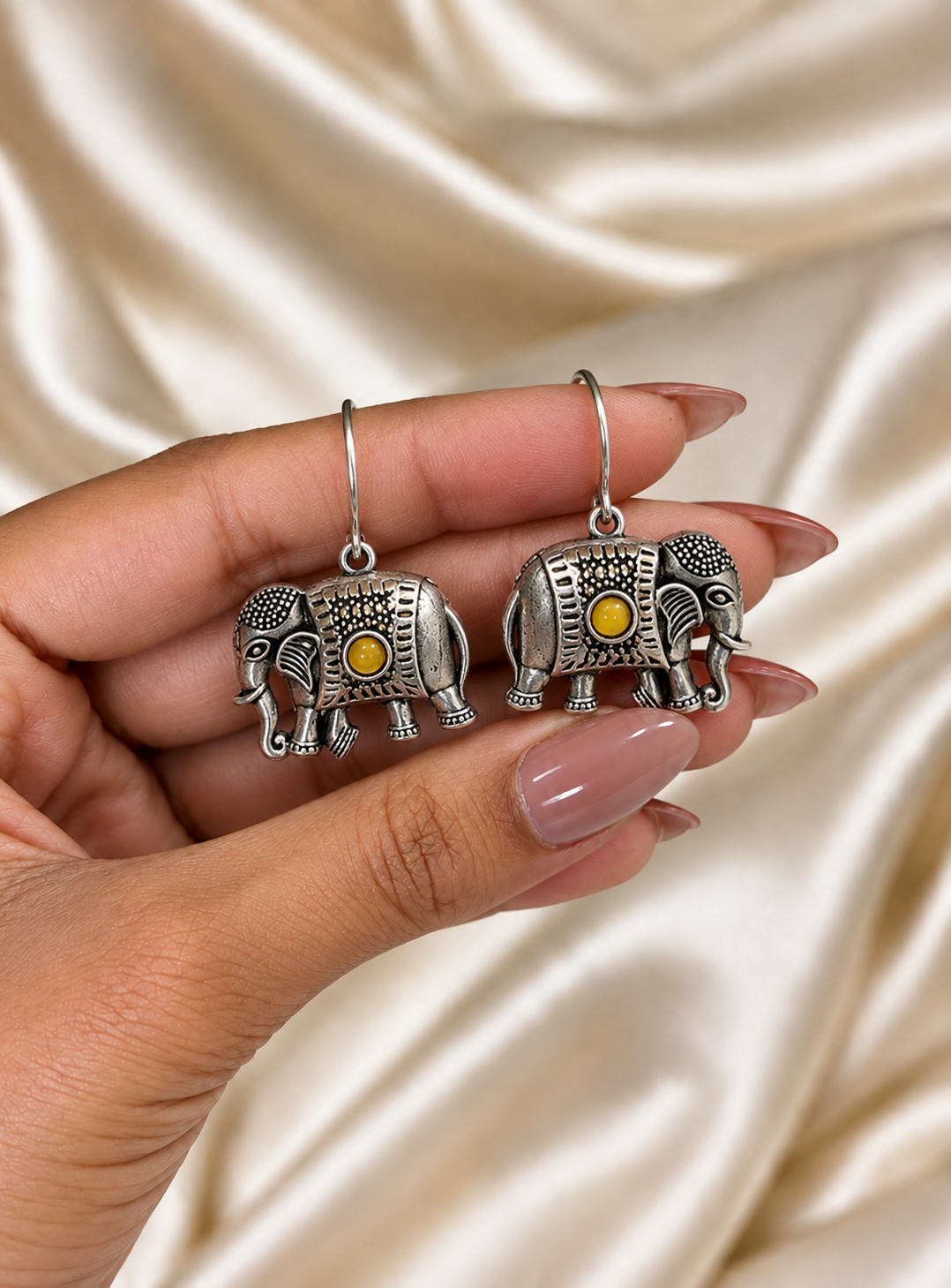 elephant design earrings
