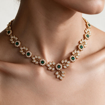 Silver American Diamond Jewellery Set