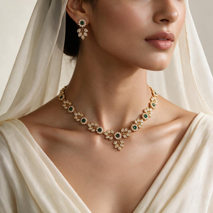 Diamond Look Necklace Set