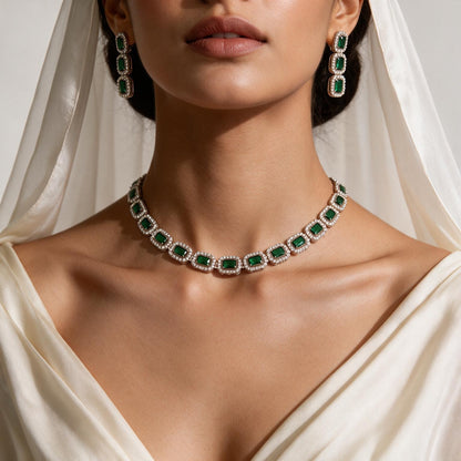 Silver American Diamond neckset