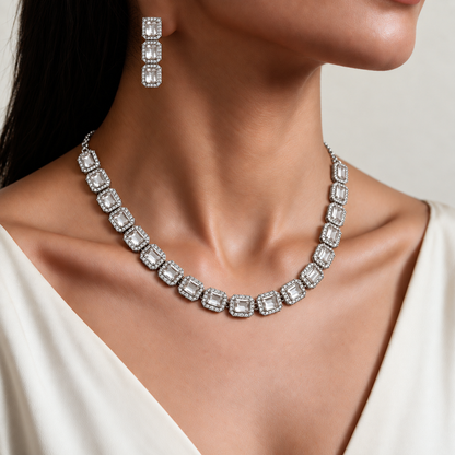 Silver AD necklace set