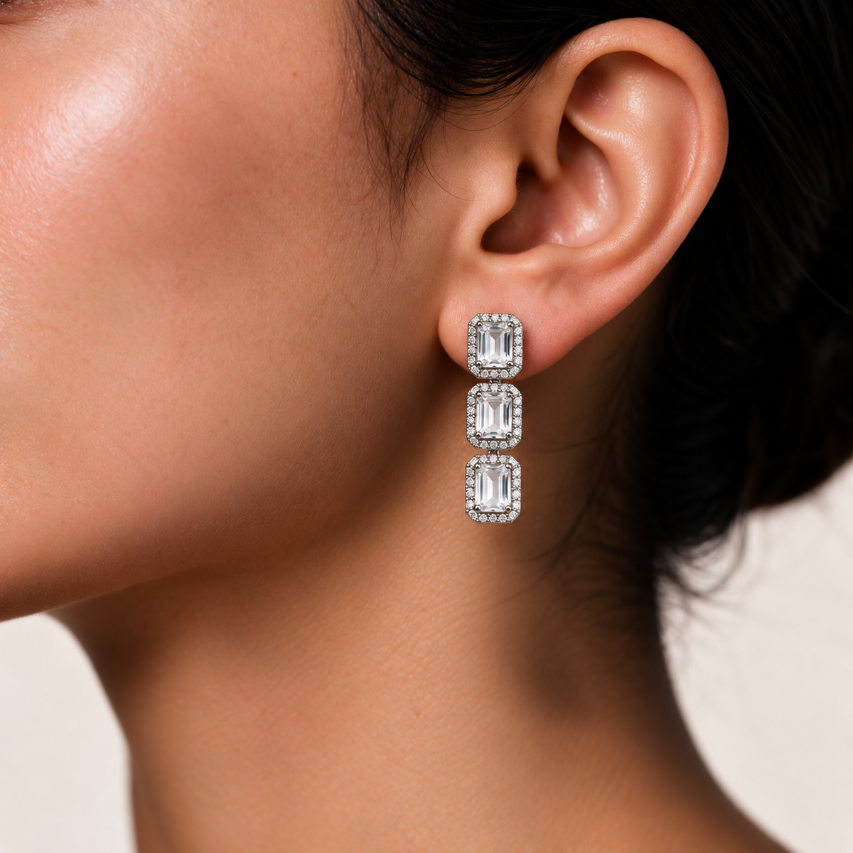 American Diamond silver necklace