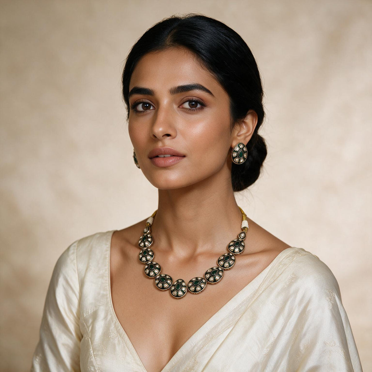 Indian necklace and earrings set
