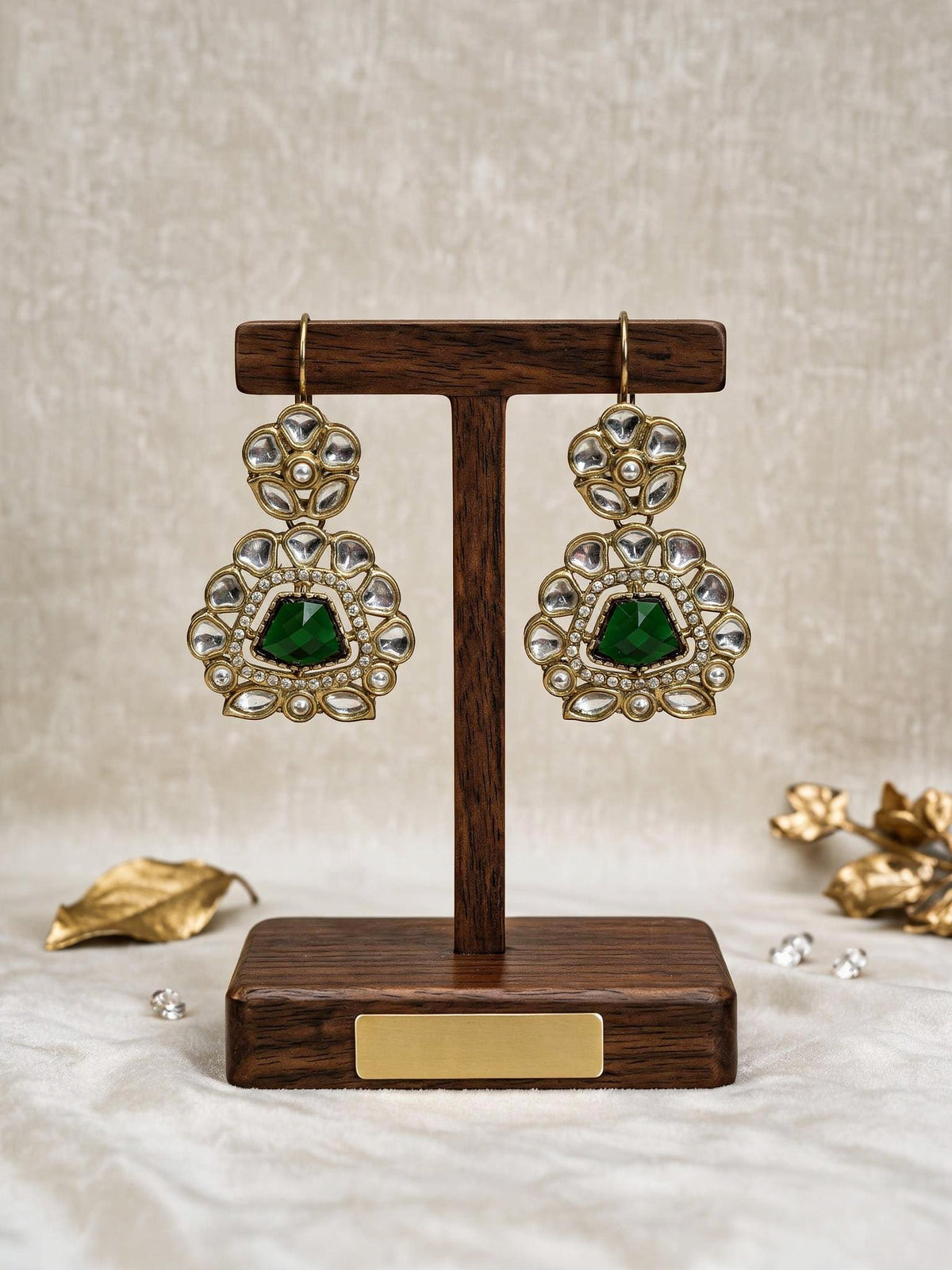Stone stud earrings