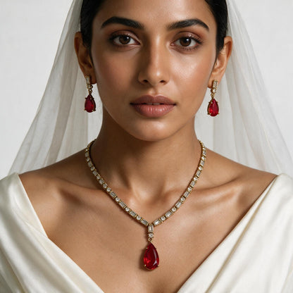 Silver AD Necklace Set